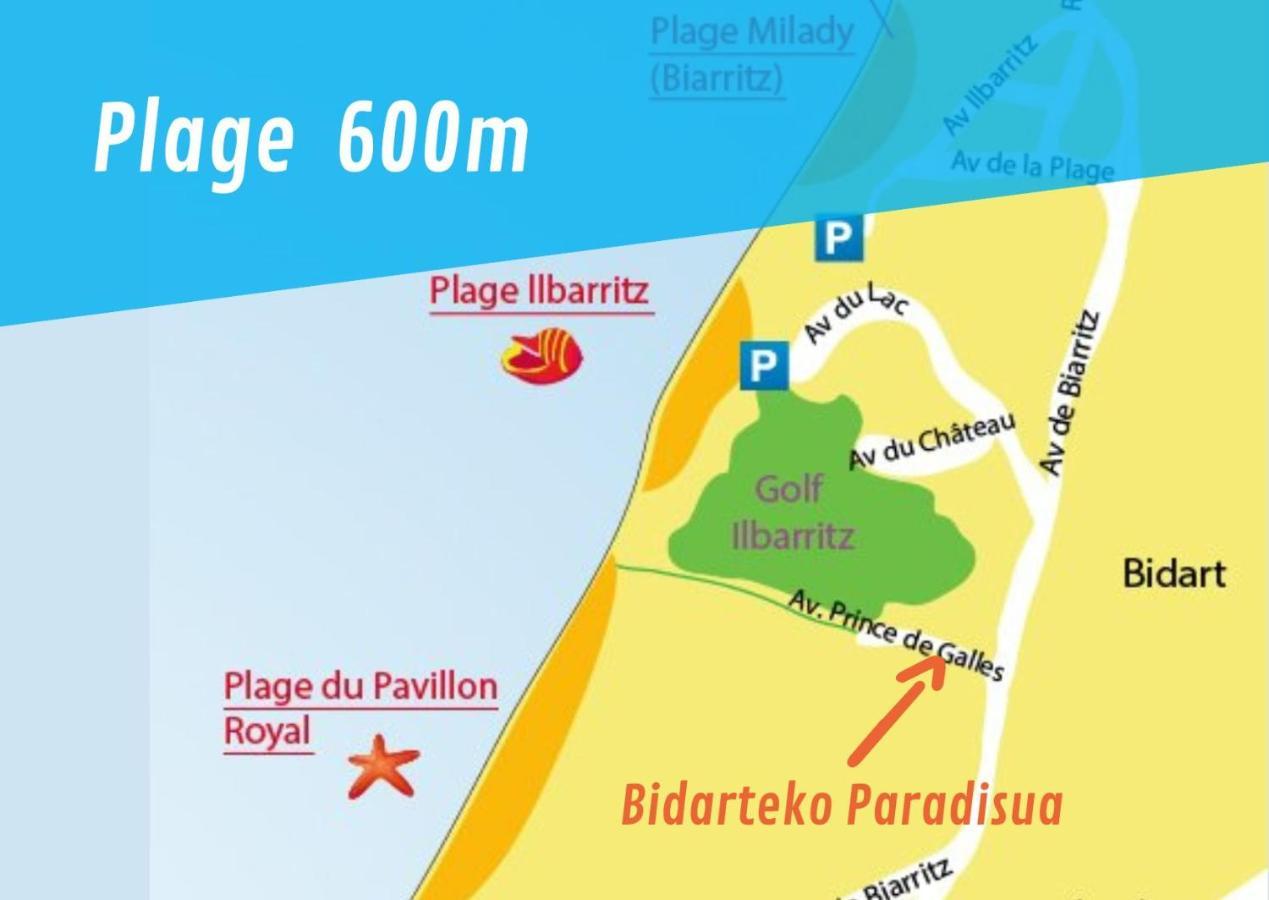 Bidarteko Paradisua Proche Plage, Golf, Parking Extérieur photo
